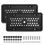 eletecpro Silicone License Plate Frame Cover 2 Pack, Car Plate Cover with 12 Drainage Holes, Anti-Impact, Waterproof, Shockproof Fits Any Standard US Plats Screw Caps Included