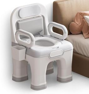 AKIMRABY Bedside Commode, Upgraded Safety Commode Toilet for Elderly Disabled, Potty Chair for Adult with Enlarged Arms, Height Adjustable, 900lbs Heavy Duty Bedside Commodes for Seniors