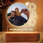 ZOCI VOCI Acrylic Father's Day Gift | Wings Of Light - Customized Gift - Engraved Lamp For Papa, Dadaji, Personalized Fathers Day Gift For Dad, Grandpa (Only Lamp, Led, White)