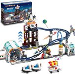 HOGOKIDS Space Roller Coaster Building Toy - 888PCS Coaster Building Set Features Lift Platform, Satellites, Rocket Buildable Space Rollercoaster Adventure Park for Adults Kids Girl Boy Ages 6-12 Year