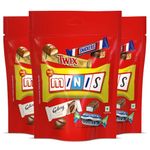 Snickers Best of Minis Assorted Chocolates, Diwali Gift Pack, Snickers Minis, Twix Minis, Galaxy Smooth Milk Minis, Bounty Minis, 128g, Pack of 3