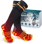 Heated Socks Up to 8 Hours 5000mAh Rechargeable Electric Socks Washable Winter Foot Warmer Heated Socks for Men&Women for Outdoors Work Fishing Hunting Skiing Riding Camping