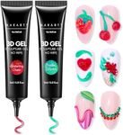 Makartt 3D Sculpting Gel for Nail Art Kit: 3D Nail Gel for Nail Art, 15ml No Wipe Polish for Molding Drawing, Embossed Gels for Nail DIY Manicure - Glistening Cheer & Tinsel Green (2PCS)