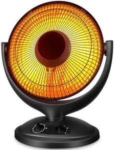Joy Pebble Space Heater, 400W/800W Oscillating Electric Heater with 2-Level Rapid Heating, 180-Min Timer, Radiant Dish Heater with Tip-over&Overheat Protection, Portable Space Heater for Home/Office