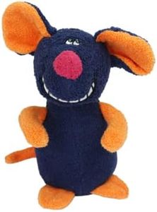 Multipet Deedle Dude 8-Inch Singing Mouse Plush Dog Toy, Blue