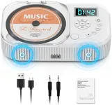 2000mAh CD Player Portable with Bluetooth, CD Boombox Portable for Home/Car with Remote Control, Dual Speaker,Rechargeable CD Player with FM Radio, Anti Skip,Support AUX/USB, Headphone Jack