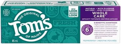 Tom's of Maine Whole Care Fluoride Natural Toothpaste, Peppermint, 85 mL
