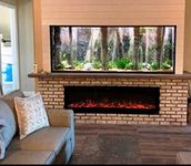 RVA Decorative Electric Fireplace 48 x 16 x 7 inches with Remote, No heat , Matt Black,