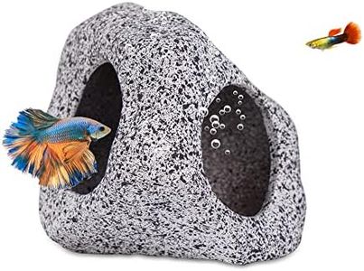 Ameliade Aquarium Decorations Cave Betta Fish Tank Accessories Rock Cave Decor for Shrimp Cichlid Hiding Breeding Small Fish Bowl Hide Decoration Betta Toys Hideout Stones House（Medium）