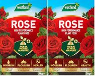Westland Horse Manure and Plant Stimulant Enriched Rose Food, 3 kg (Pack of 2)