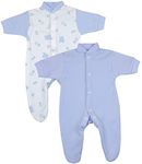 Babyprem Premature Baby Pack of 2 Sleepsuits Clothes 3.5-5.5lb Blue Teddy Bear 38-44cm