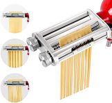 Pasta Maker Attachment for KitchenAid Stand Mixers, 3 in 1 Set Pasta Machine Attachment included Pasta Sheet Roller, Spaghetti Cutter, Fettuccine Cutter