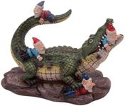 Alligator Gnome Garden Statue, Unique Home & Garden Figurine, Whimsical Decor