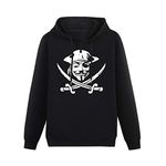 Men's Heavyweight Hooded Anonymouspirate Hacker Vendetta Tor Legion Torrent Piratebay Long Sleeve Sweatshirts Black XL