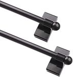 WL.Rocaille Adjustable Magnetic Rods for Mental Appliance, Doors, Windows, 9 to 16 Inch/4 Pack/Easy Installation Toilet Towel Bar, Muti-Useful (Black, 2pack)