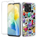 Cover Compatible with Blackview Wave 6C Case with 1 Pack Tempered Glass Screen Protector Phone Case for Blackview Wave 6C,Soft TPU Slim Fit Shockproof Anti-Scratch Phone Cover-XS40