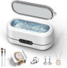 BYASKZIV Ultrasonic Jewelry Cleaner, 48KHz Ultrasonic Cleaner Machine for Jewelry, Eyeglasses, Rings, Watch Strap, Dentures- Dual Cleaning Modes, 304 Stainless Steel Tank - White