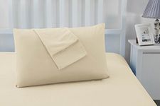 Sonia Moer Super Soft Brushed Microfibre Pillowcases - Non Iron Breathable Hypoallergenic Pillowcases set of 2- Cream