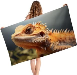 ONE TO PROMISE Microfiber Dragon Towel Bearded Dragon Lizards Art Print Beach Towel Blanket,Sand Proof Swimming Bath Pool Towel for Travel Camping Yoga Sport,Oversized,27.5"X55.1"