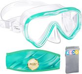 Vvinca Snorkel Diving Mask Kids Goggles with Nose Cover , for Kids and Youth Age 6-14, Green