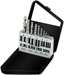 COMOWARE Screw Extractor & Left Hand Drill Bit Set- Broken Bolt Remover HSS M2, 10pcs with Metal Index Case