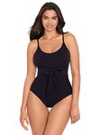 Skinny Dippers Women's Swimwear Kate Soft Cup Tummy Control One Piece Swimsuit, Black, Medium