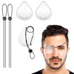 3 Pcs Transparent Ventilated Eye Patches, 9 Hole Protective Plastic Eye Shield with Adjustable Strap, Transparent Eye Shield After Surgery Ventilated Eye Shield with Telescopic