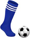 Zando Kids Knee High Socks for Girls Soccer Socks Youth Baseball Socks Sports Compression Socks for Boys Socks 4-6 Years Striped Socks Thigh High Socks Aesthetic Kids Blue White 3-6 years