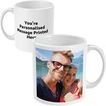 Personalised Mug - Printed with Your Photo and Text or Logo Same Day Dispatch if Before 2:00 Custom Gift for Boyfriend, Girlfriend Nan or Grandad, Retirement for Work.