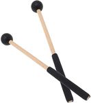 Cheerock 8 Inch Wood Percussion Mallets, 1 Pair Black Drum Sticks with Rubber Head and Handle for Xylophone Glockenspiel Marimba Woodblock Tongue Drum