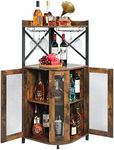 JKsmart Corner Bar Cabinet with Gla