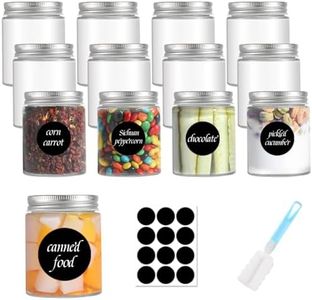 KITment 12pack Small Mason Jars with Airtight Metal Regular Lids, 9oz/270ml Glass Canning Jars with Wide Mouth for Spices, Honey, Jam, Jelly, Preserving Food Storage, Wedding Favors, Baby Shower