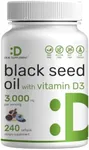 DEAL SUPPLEMENT Black Seed Oil 3000mg with Vitamin D3 2000IU, 240 Softgels | Cold-Pressed Nigella Sativa, Naturally Occurring Thymoquinone (TQ) | Immune, Heart, Joint & Bone Health Support