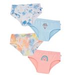 YouGotPlanB Girl's Cotton Blend TyeDye Hipster Panties - Set of4 | Cotton Blend | Breathable & Strechable | Soft Elastic | Antibacterial & Antimicrobial