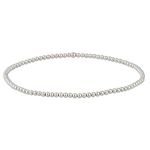 Silverly 925 Sterling Silver Stretch Bead Bracelet - Friendship Polished Tiny Ball Beaded Bracelets for Women - Stacker Elastic String Bracelets for Teen Girls - Friend Gifts