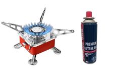 Gadget Deals- camping stove with cylinder | camping gas stove | campingstove - 2800W- Ultra Light Picnic Cooking Gas Burners Folding Stove -Emergenceystove | campingcylinder, Stainless Steel