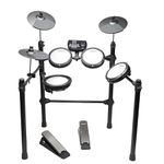 Torrins 7 Piece Electronic Drum Set with Stand | Drum Set with 4 Quiet White Mesh Drum Pads, Drumsticks, 2 Pedals, & LED Display | Electronic Drum Set Kit for Beginners, Professional & Adult