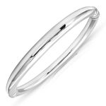 MAX + STONE Lightweight 925 Sterling Silver Bracelet for Women | 7 Inch Polished Bracelet with Hinged Clasp | Anti-tarnishing Sterling Silver Bangle Bracelet for Women | Silver Bangles for Women