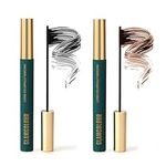 wimony 2Pcs Essence Mascara Waterproof Ultra Fine Long Lasting for Fine Short Eyelash Skinny Catching Small Eyelashes Lengthening，No Smudging Thickening Mascara Long Lasting Eye-Makeup（Black，Brown）