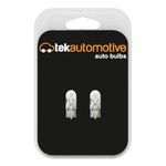 Tek Automotive 501 W5W Car Bulb Side, Tail, Indicator Repeater, Interior, Number Plate, Dashboard Light, 501 Bulb 12V 5W W2.1x9.5D Capless - Twin Pack Car bulbs