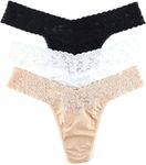 hanky panky, Cotton Original Rise 3 Pack, Black, White, Chai, One Size