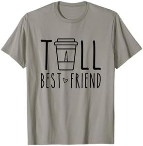 Tall Best Friend Funny BFF Matching Outfit Two Bestie Coffee T-Shirt