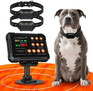 PETHEY Wireless Dog Fence System for 3 Dogs Radar Electric Fence,10–120ft Range, IPX7 Waterproof Dog Training Collar,Sound, Vibration & Static Modes – Stable Signal. Indoor/Outdoor Use - 2collars