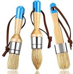 Yeelua 3 Pcs Chalk & Wax Paint Brush Set, Bristle Stencil Brushes for Wood Furniture Home Decor, DIY Painting and Waxing Tool, Milk Paint, Stencils