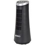 Arctic-Pro Mini Desk Oscillating Tower Fan by Slim and Compact Size, 2-Speed, Ultra-Quiet Operation, Convenient Carrying Handle, 75 Degrees of Oscillation for Powerful Circulation, 12 inches, Black