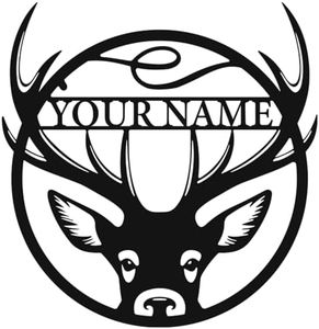 Deer Custom Name Sign,Personalized Deer Decor,Deer Head Wall Mount,Deer Wall Decor,Christmas Wall Decor,Custom Christmas Ornament,Antler Decor,Hunting Decor,Metal Wall Art,Country Wall Decor