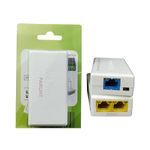 PARUHT POE Repeater 10/100Mbps 1 to 2 POE Extender Networking Device, Supports 2 Cameras up to 100M, External Power not Required, POERE