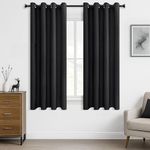 Galaxy Home Decor Premium Blackout Curtain for Door 7 Feet | Thermal Insulated Modern Window Curtain with Rings for Living Room & Bedroom | Pack of 1,Black