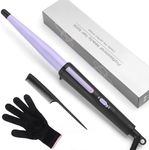 Hair Curling Wand, 13-25mm Tapered Curling Iron, Professional Ceramic Hair Curler Wand with Heat-Resistant Glove, Dual Voltage