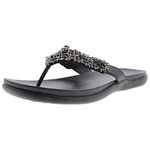 Kenneth Cole REACTION Women's Glam-athon Thong Sandal, Black, 9 UK